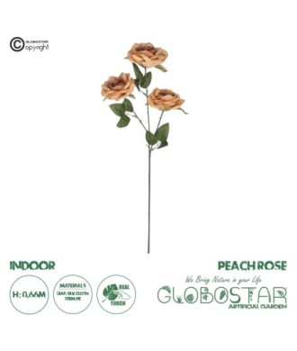 GloboStar® Artificial Garden PEACH  CLIMBING ROSE BRANCH 21189 Τεχνητό Διακοσμητικό Κλαδί Τριαντάφυλλο Ροδακινί Y66cm